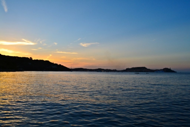 Sonnenuntergang vom Strand in der Nähe der Villa - Insel Elba